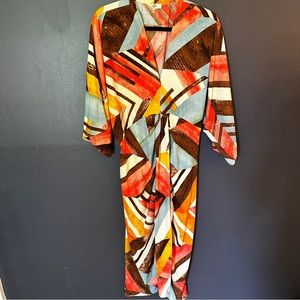 entro multicolor midi dress | size large